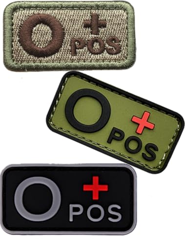 Blutgruppen-Patch-Set, 3D-PVC + bestickte Blutgruppe Klett-Patches A+ B+ AB+ O+ Positive Gummi-Faste. Entdecken Sie Ihre Blutgruppe einfach mit diesem Patchner (Grün O+) (2PVC + 1Stickerei Grün O+) von Cuiopbio