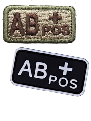 Blutgruppen-Patch-Set, 3D-PVC + bestickte Blutgruppe Klett-Patches A+ B+ AB+ O+ Positive Gummi-Faste. Entdecken Sie Ihre Blutgruppe einfach mit diesem Patchner (Schlamm AB+) (1PVC + 1Stickschlamm AB+) von Cuiopbio