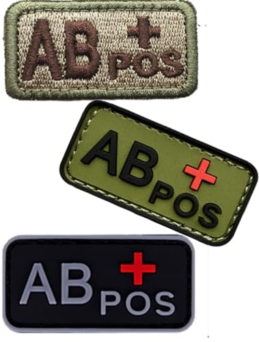 Blutgruppen-Patch-Set, 3D-PVC + bestickte Blutgruppe Klett-Patches A+ B+ AB+ O+ Positive Gummi-Faste. Entdecken Sie Ihre Blutgruppe einfach mit diesem Patchner (grün AB+) (2PVC + 1 Stickerei grün AB+) von Cuiopbio