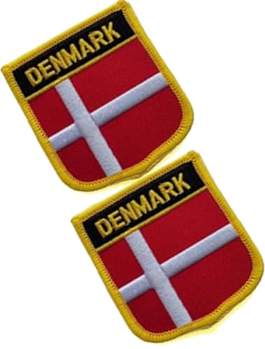 Single Flag Embroidered Patches Denmark Tactical Moral Applique Fastener Iron On Sew On Emblem Patch 2 Pieces (Dänemark) von Cuiopbio