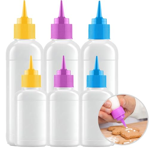 CukkiCakes 6 x Backflaschen, 30 ml und 6 ml, Küchenflasche, Silikonflaschen, leicht zu drücken, passt zu Backtüllen, ideal für die Dekoration von Cupcakes, Kuchen, Kroketten von CukkiCakes