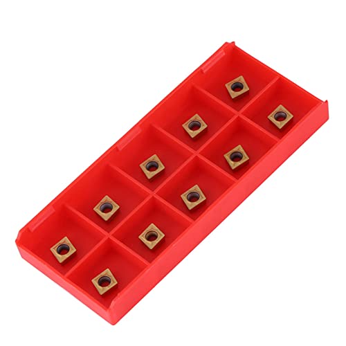 10pcs CNC Carbide Tips Inserts Blade Cutter Lathe Turning Tool With Box High Strength Metal Finish 10x6x2.5mm Gold 10 PCS von Culnflun