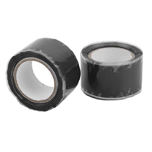 Culnflun 2 Stück selbstverschmelzende Silikonbänder, isolierendes, wasserdichtes Klebeband, Reparaturmaterial für die Reparatur von Wasserrohrschläuchen (Black) von Culnflun