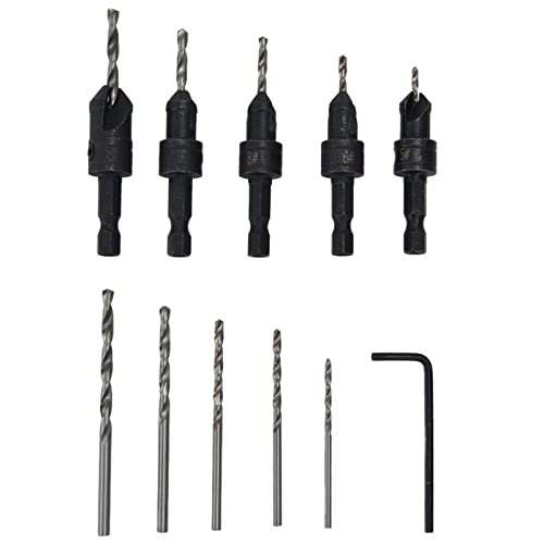 Culnflun Counter sink Bohrer Set, 11 Stück Hochgeschwindigkeits-Stahl Holz bearbeitungs werkzeuge Hex Schaft Holz Faserplatte Sperrholz Kunststoff PVC-Gummi 3,5mm 3,25mm 2,75mm Culnflun Counter sink Bohrer Set, 11 Stück Hochgeschwindigkeits-Stahl Holz bearbeitungs werkzeuge Hex Schaft Holz Faserplatte Sperrholz Kunststoff PVC-Gummi 3,5mm 3,25mm 2,75mm von Culnflun