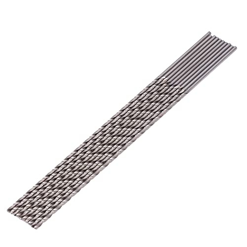 Culnflun Extra lange Spiralbohrer, 10 Stück, verlängerte HSS-Rundschaftbearbeitungswerkzeuge 2,5 x 200 mm, für Nichteisenmetalle von Culnflun