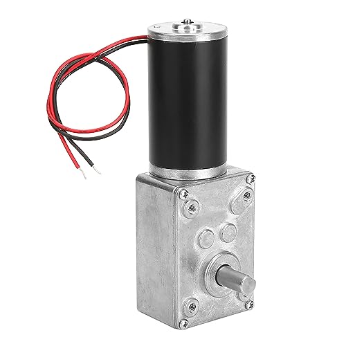 Culnflun Gleichstrom-Turbo-Schneckengetriebemotor, elektrischer Getriebemotor mit hoher Torsionsreduzierung, umkehrbares Schneckengetriebe, Schneckengetriebemotor, 8 mm Welle, 12 V (12V,10RPM) von Culnflun