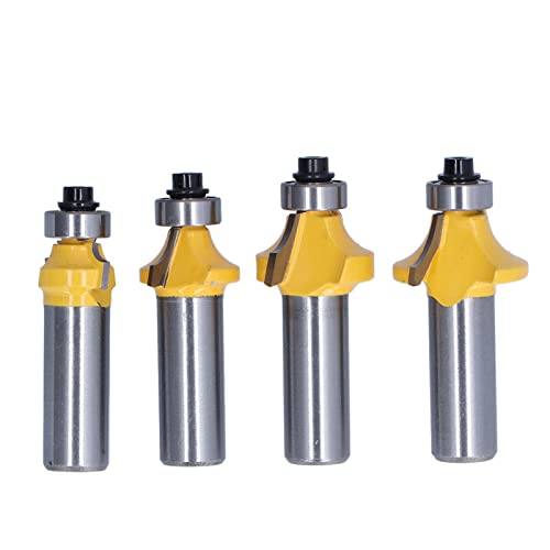 Culnflun Router Bit Set, 4PCS 1/2in Shank Round over Flush Trim Tool Kit for Woodworking DIY Projects Carbon Steel Alloy Cutter Head Culnflun Router Bit Set, 4PCS 1/2in Shank Round over Flush Trim Tool Kit for Woodworking DIY Projects Carbon Steel Alloy Cutter Head von Culnflun