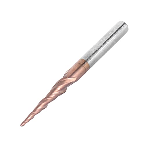 Culnflun Tapered Ball Nose End Mill Tungsten Steel Carbide CNC Router Bit 2 Flute Antique Brass Plated for Precision Cutting and Milling Total Length 50mm Shank Diameter 4mm Blade Culnflun Tapered Ball Nose End Mill Tungsten Steel Carbide CNC Router Bit 2 Flute Antique Brass Plated for Precision Cutting and Milling Total Length 50mm Shank Diameter 4mm Blade von Culnflun