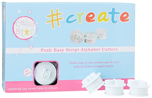 Cake Star Push Easy Script Cutters - Kleinbuchstaben Alphabet - Buchstaben-Ausstechform für Kuchendekoration und Zuckerbasteln mit Fondant, Marzipan, Zuckerpaste, Gebäck von Cake Star