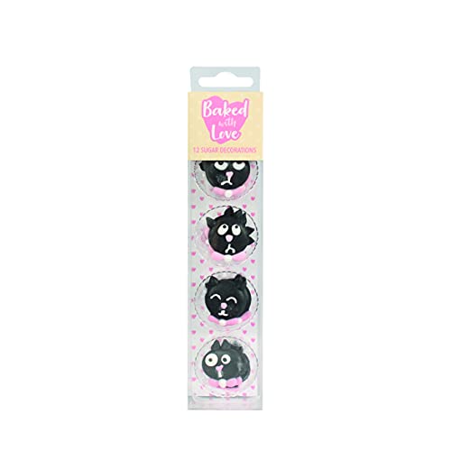 Cute Cat Cupcake Decorations - Sugar - 12PK von Culpitt