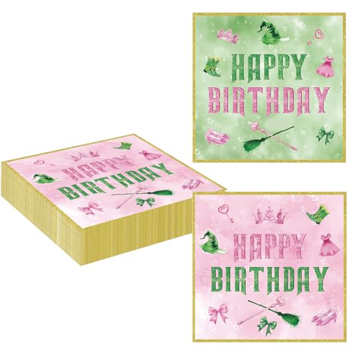 20 Stück Wicked Witch Birthday Servietten, biologisch abbaubare Servietten, Einweg-Servietten, Happy Birthday-Servietten, recycelbare Party-Servietten für Feiern und besondere Anlässe, 33 x 33 cm 20 Stück Wicked Witch Birthday Servietten, biologisch abbaubare Servietten, Einweg-Servietten, Happy Birthday-Servietten, recycelbare Party-Servietten für Feiern und besondere Anlässe, 33 x 33 cm von Cunegra