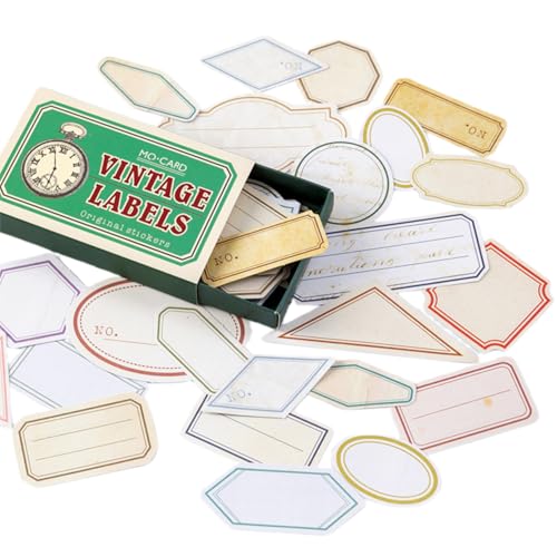 60pcs Vintage Scrapbook Sticker - Retro -Klebstempelaufkleber, Papierabziehbilder für DIY -Album, Tagebuch, Scrapbooking & Stamping von Cunlvyyds