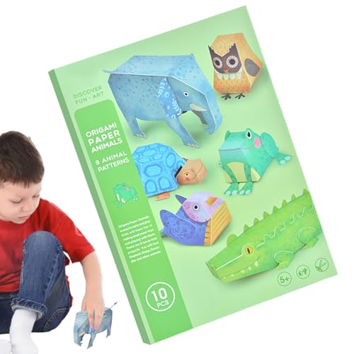 Cushangty Faltpapier-Set,Papierfaltset,3D-Tier-Bastelpapier-Set - Vorschulpädagogisches Spielzeug für Kinder ab 5 Jahren, Autoreisen-Roadtrip-Spielaktivitäten von Cushangty