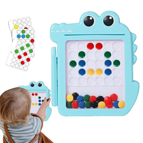 Cushangty Magnetisches Zeichenbrett für Kinder, magnetisches Doodle-Board | Niedliches Krokodil-Magnetpunktbrett für Kinder - Magnetisches Stift-Zeichenbrett-Puzzle für Kinder, Reisespielzeug für und von Cushangty