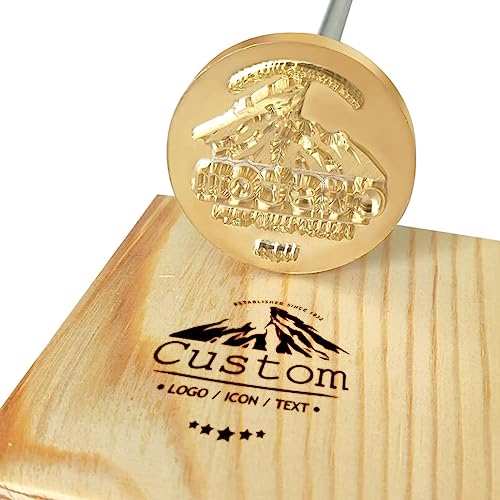 Brennstempel für Holz Eigenes Logo, Text & Foto, Personalisiert Logo Brandeisen für Holz,Voedsel, Essen & Metall, Custom Stamp Stempel, Selbst Machen Stempel Personalisiert mit Logo Name (6.3cm) von Cusmiz