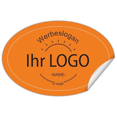 CUSMIZ Logo Sticker - Aufkleber Selbst Gestalten, Personalisierte Aufkleber für Firmenlogos, Hochzeiten, Partys, Festivals, 100 Stk Aufkleber in verschiedenen Formen und Größen - Ellipse von Cusmiz