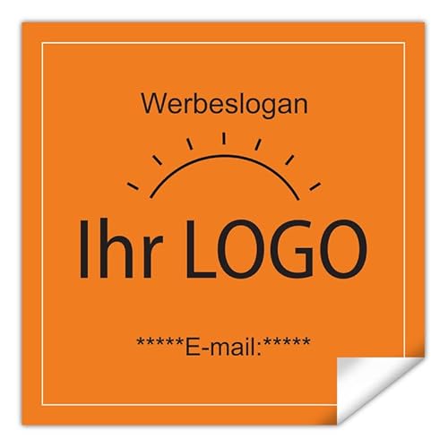 CUSMIZ Logo Sticker - Aufkleber Selbst Gestalten, Personalisierte Aufkleber für Firmenlogos, Hochzeiten, Partys, Festivals, 100 Stk Aufkleber in verschiedenen Formen und Größen - Quadra von Cusmiz