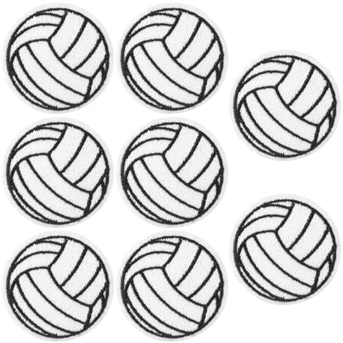 CustomyLife Volleyball-Patches zum Aufbügeln, 5,1 cm, Rugby-Stickerei, für Sport, Fußball, Nähen für Kleidung, Jeans, Hüte, Jacken, Rucksäcke, Bastelarbeiten, 8 Stück von CustomyLife