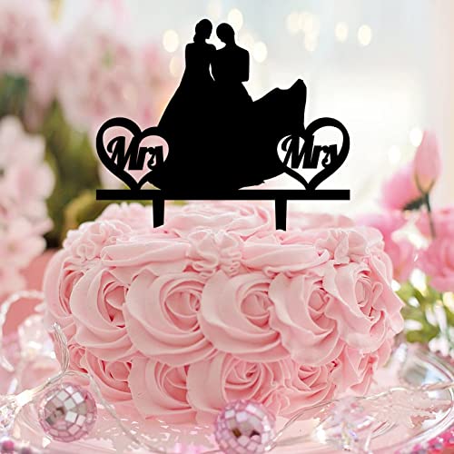 Tortenaufsatz, Motiv: Lesbische Hochzeit, Acryl, schwarze Silhouette, Strand, 2 Bräute, Tortenaufsatz, zwei Frauen, Hochzeitsdekorationen, personalisierbar, Name, Hochzeit, Datum, Frauen Tortenaufsatz, Motiv: Lesbische Hochzeit, Acryl, schwarze Silhouette, Strand, 2 Bräute, Tortenaufsatz, zwei Frauen, Hochzeitsdekorationen, personalisierbar, Name, Hochzeit, Datum, Frauen von CustonCares