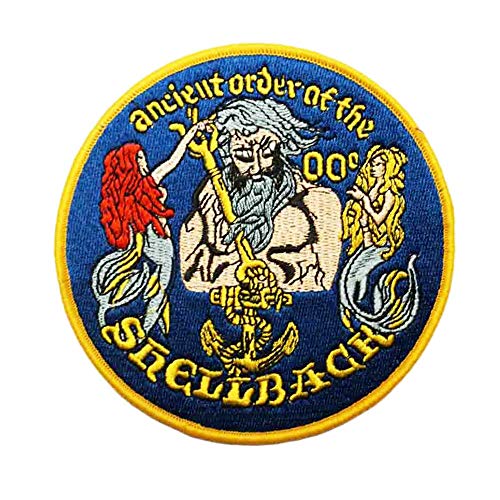 Cute-Patch Aufnäher, Motiv: Big US Navy Marines Crossing of the Equator, Shellback Military Patch, bestickt, zum Aufbügeln oder Aufnähen, Abzeichen, Antiker Orden, Shellback von Cute-Patch