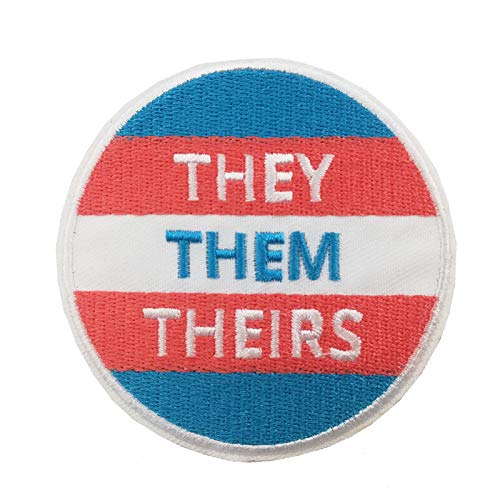 Cute-Patch LGBTQ Trans My Pronouns are They Them Their Bestickter Aufnäher zum Aufbügeln Transgender LGBT-Flaggen-Emblem von Cute-Patch