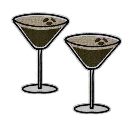 7,6 cm Espresso Martini bestickter Aufnäher zum Aufbügeln für Baseballmützen, T-Shirts, Hoodies, Rucksäcke 7,6 cm Espresso Martini bestickter Aufnäher zum Aufbügeln für Baseballmützen, T-Shirts, Hoodies, Rucksäcke von Cute-Patch