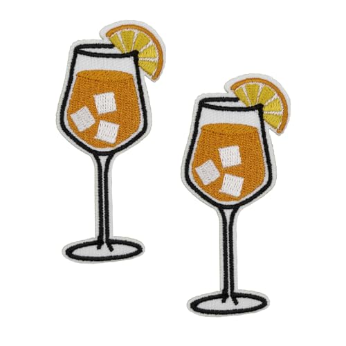 Bestickter Cocktail-Aufnäher zum Aufbügeln, 7,6 cm, für Baseballmützen, T-Shirts, Hoodies, Rucksäcke Bestickter Cocktail-Aufnäher zum Aufbügeln, 7,6 cm, für Baseballmützen, T-Shirts, Hoodies, Rucksäcke von Cute-Patch