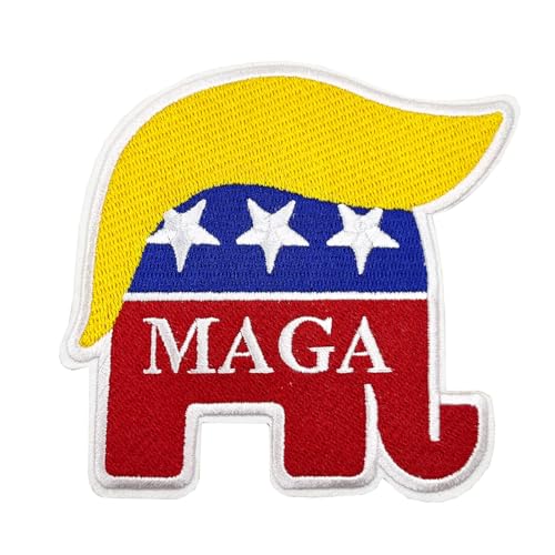 Cute-Patch 10,2 cm großer bestickter Aufnäher zum Aufbügeln von Maga Trump 2024 von Cute-Patch