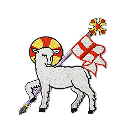 Cute-Patch Agnus Dei Aufnäher zum Aufbügeln, Osterlamm, bestickt, 16,5 cm von Cute-Patch