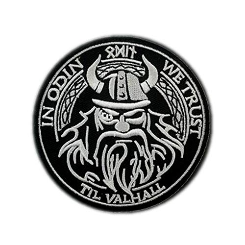 Cute-Patch In Odin We Trust Wikinger Valhalla Aufnäher zum Aufbügeln, bestickt, isländische nordische Rune, ausgefallenes Abzeichen von Cute-Patch