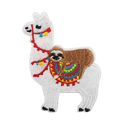 Faultier Lama Alpakos bestickter Aufnäher zum Aufbügeln von Cute-Patch