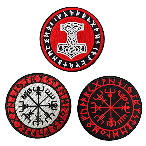 Wikinger-Kompass, Vegvisir, bestickt, zum Aufbügeln oder Aufnähen von Cute-Patch