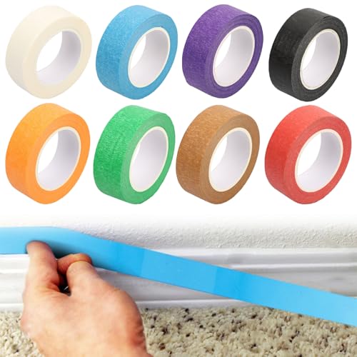 Cutiolly Kreppband Bunt,8pcs Abklebeband Masking Tape,Kreppband Bunt Klebend,Regenbogen Masking Tape,DIY Handwerk Papier Dekrativer Klebeband Bastelband für Kinder Lehrer Arts Lab Labeling Handwerk ﻿ von Cutiolly