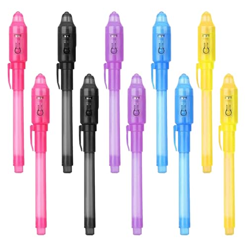 Cutiolly Mitgebsel Kindergeburtstag Zauberstifte,10pcs Geheimstift mit UV-Licht,Unsichtbarer Stift,Kindergeburtstag Detektiv UV Stift,Zauberstift Kinder,Geschenke zur Einschulung Schultüte Kinder von Cutiolly