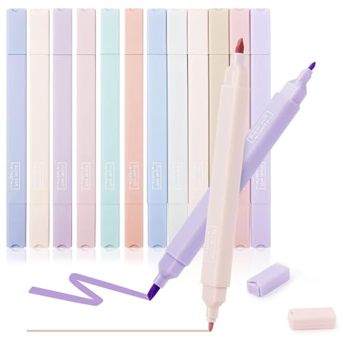 Cutiolly Pastell Textmarker Set,12pcs Highlighter Pen Set,Bibelmarker Stifte,Bibel Highlighter,Markerstifte Set,Text Marker Stifte,Bibel Marker zum Kennzeichen,Marker für Bücher,Lernen Bullet Journal von Cutiolly