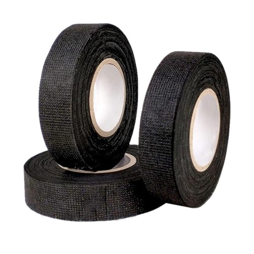 Elektrisches Isolierband,3pcs Isolierband für Kabelbäume,19mmx15m KFZ Gewebeband,Selbstklebendes Isolierband,Elektriker Klebeband Schwarz,Auto Kabelbaum Filzband Gewebeband, Isolierung & Abdichtung von Cutiolly