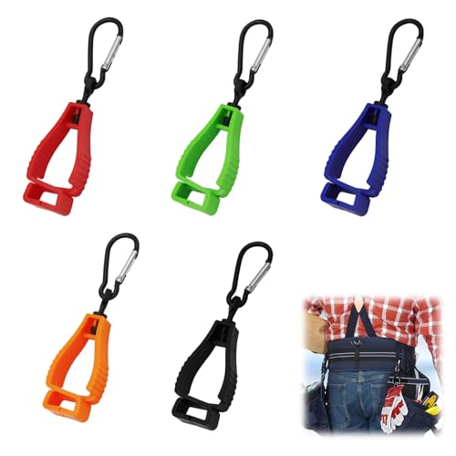 Handschuhe Halter,5pcs Handschuh Clips Halter,Grabber Halter für Arbeitshandschuh,Handschuh Clips,Tarp Clip mit Karabinerhaken,Anti-Verlust-Handschuhclip Leichter Praktischer Handschuh Klemme von Cutiolly