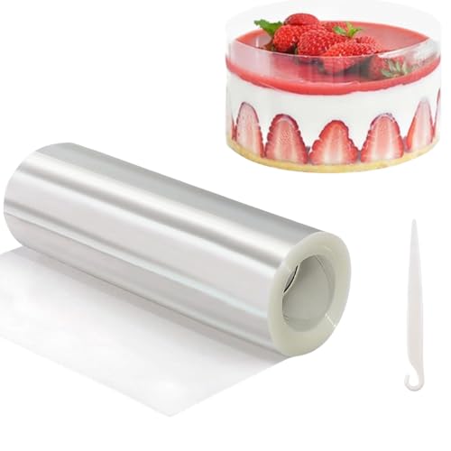 Tortenrandfolie 20cm,Acetat Foile 20cm,Tortenrandfolie Wiederverwendbar,Tortenfolie Transparent,Azetatfolie Torte,Transparent Tortenfolie Rolle,Torten Folie,Acetat Folie Kuchen,Torten Folienrand von Cutiolly