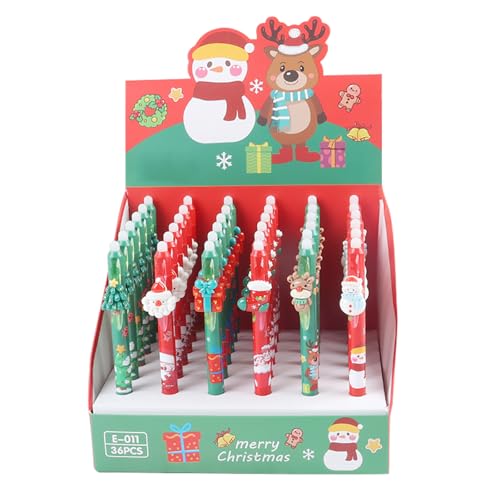 12 Stück Weihnachten Gelstifte Weihnachts Kugelschreiber Weihnachts Schreibstifte Marker Stifte Neuheit Geschenktütenfüllung Cartoon Santa Gelstift Xmas Stifte Signierstifte Schüler Schreibwaren von CutitiUU