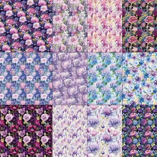 Blumen Scrapbooking Papier 24 Blatt Vintage Floral Scrapbook Papier 15,2 x 15,2 cm Papierblock DIY Festival Dekorative Bastelkarte Papier Hintergrund Rand Papier für Scrapbooking Geschenk Fotoalbum von CutitiUU