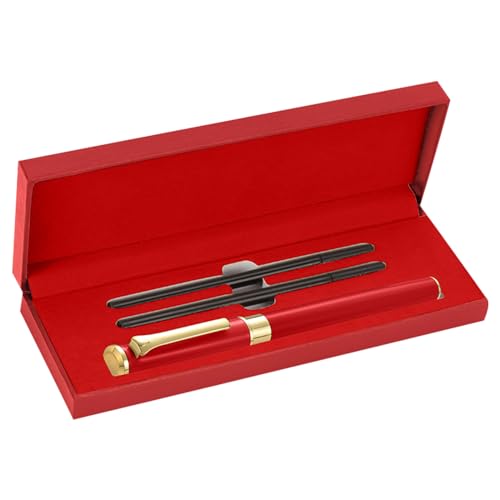 Kugelschreiber, Roller Pen, einziehbare schwarze Tinte Kugelschreiber Vatertag Geschenke, Geschenke für Papas Mann, Geschenke für Opa Original Stifte mit Geschenkbox Zwei Stifte pro Box (Rot) von CutitiUU