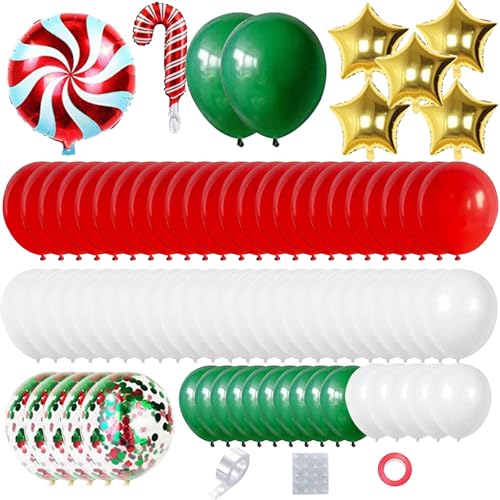 Weihnachten Ballon Bogen Kit Weihnachten Rot und Grün Latex Ballons Girlande Bogen Kit mit Stock für Neujahr Weihnachten Weihnachten Thema Urlaub Party Dekorationen von CutitiUU