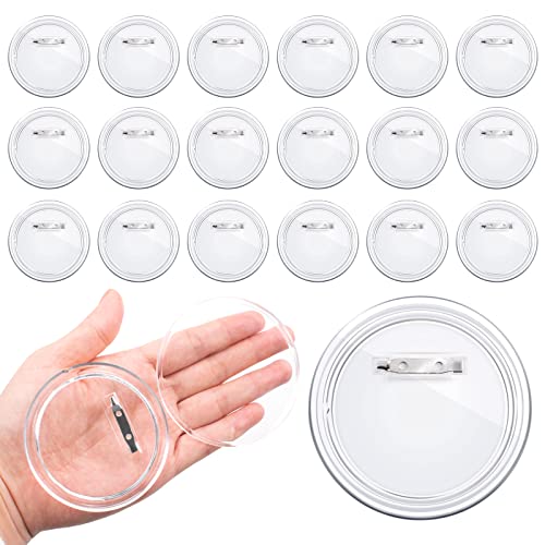 18 Stück Buttons Selber Machen ohne Buttonmaschine 75mm Buttons Transparente Acryl Buttons Plastikabzeichen Kinder Buttons Anstecker Pins DIY Ansteckbuttons mit Sicherheitsnadel von Cuyacili