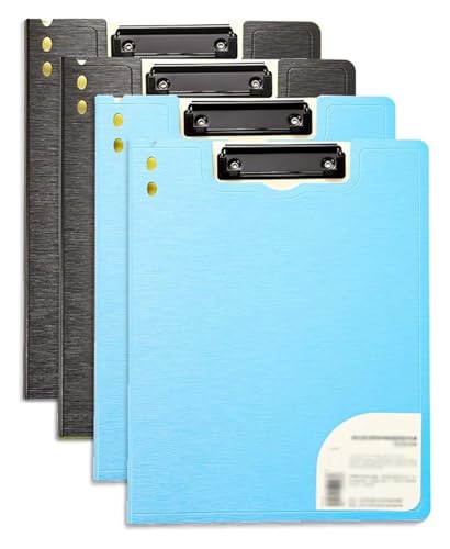 Aktenordner, Basics-Klemmbretter aus Holz, Portfolio-Lederordner, Klemmbrett mit Einband im A4- und Letter-Format, Klemmbrett mit Metallclip, Bericht, Präsentationsmappe, Datenspeicher-Ordner(Black+bl von CvbGNJm