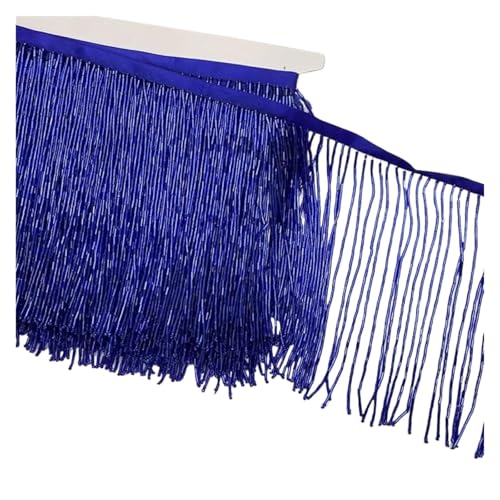 CvbGNJm Fransenbesatz, Fransenbesatz, Spitze, Fransenperlen, Quasten, Besatz, Spitze for DIY-Zubehör, Heimtextilien, Tanzband(Dark Blue) von CvbGNJm