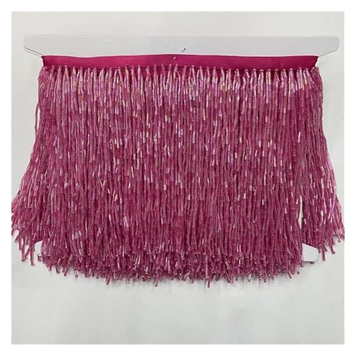 CvbGNJm Fransenbesatz, Fransenbesatz, Spitze, Fransenperlen, Quasten, Besatz, Spitze for DIY-Zubehör, Heimtextilien, Tanzband(Rose red) von CvbGNJm