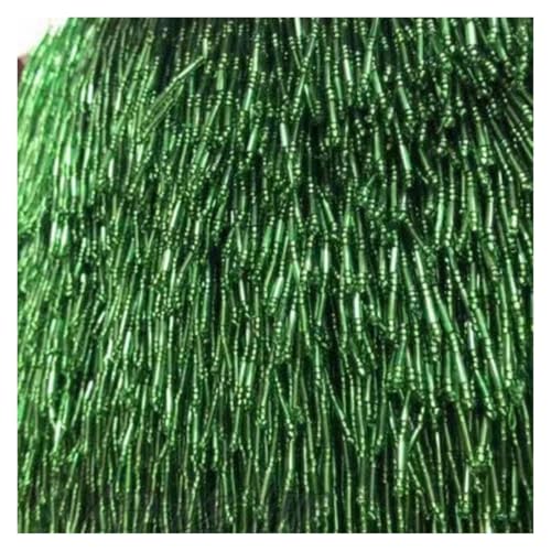 CvbGNJm Fransenbesatz, Fransenbesatz Spitze, handgefertigte Perlen und Rocailles, Perlenfransenkleid, Fransen, Tanzbekleidung, Kostüme, DIY-Nähzubehör,(Green) von CvbGNJm