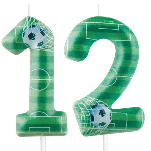Geburtstagskerze, Zahl 12, Fußball-Kuchendekoration, Happy Birthday, Party, Kerze, grüner Fußball-Thema, Kuchendekoration, Dekorationen für Männer, Jungen, Kinder, Fußball-Fan, Party-Dekorzubehör Geburtstagskerze, Zahl 12, Fußball-Kuchendekoration, Happy Birthday, Party, Kerze, grüner Fußball-Thema, Kuchendekoration, Dekorationen für Männer, Jungen, Kinder, Fußball-Fan, Party-Dekorzubehör von Cxryrzhe
