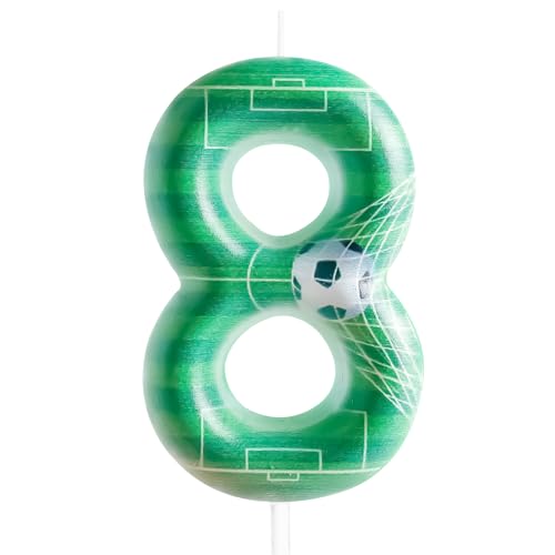 Geburtstagskerze, Zahl 8, Fußball-Kuchendekoration, Happy Birthday, Party, Kerze, grüner Fußball-Thema, Kuchendekoration, Dekorationen für Männer, Jungen, Kinder, Fußball-Fan, Party-Dekorzubehör Geburtstagskerze, Zahl 8, Fußball-Kuchendekoration, Happy Birthday, Party, Kerze, grüner Fußball-Thema, Kuchendekoration, Dekorationen für Männer, Jungen, Kinder, Fußball-Fan, Party-Dekorzubehör von Cxryrzhe