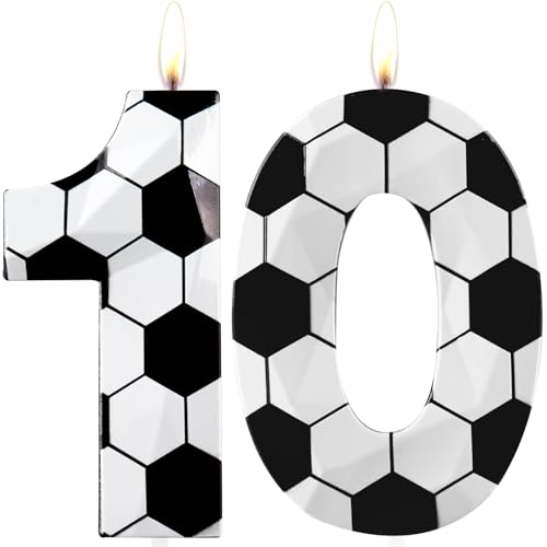 Geburtstagskerzen zum 10. Geburtstag, Nummer 10, Fußball, Happy Birthday, Premium-Wachs und 3D-Diamant-Design, Fußball-Thema, Kuchendekoration, Dekoration für Männer und Jungen, Geburtstagsparty, Geburtstagskerzen zum 10. Geburtstag, Nummer 10, Fußball, Happy Birthday, Premium-Wachs und 3D-Diamant-Design, Fußball-Thema, Kuchendekoration, Dekoration für Männer und Jungen, Geburtstagsparty, von Cxryrzhe